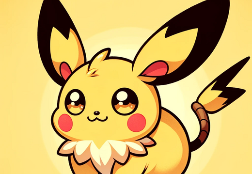 DALL·E 2023-11-07 10.55.13 - Design an image of a small, chubby, rodent-like creature with soft yellow fur. It has long yellow ears with black tips and large, expressive, round ey