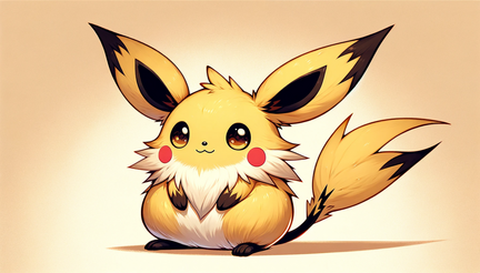 DALL·E 2023-11-07 11.07.38 - Design a wallpaper featuring a small, chubby, rodent-like fantasy creature with soft yellow fur. This creature has long yellow ears with black tips an